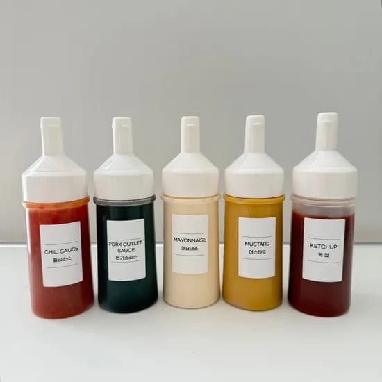 뚜껑 일체형 소스통 BPA FREE 양념통 300ml 5개입