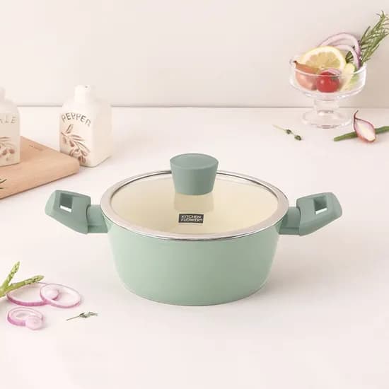쿠킨 그린애플 인덕션 양수냄비 22cm