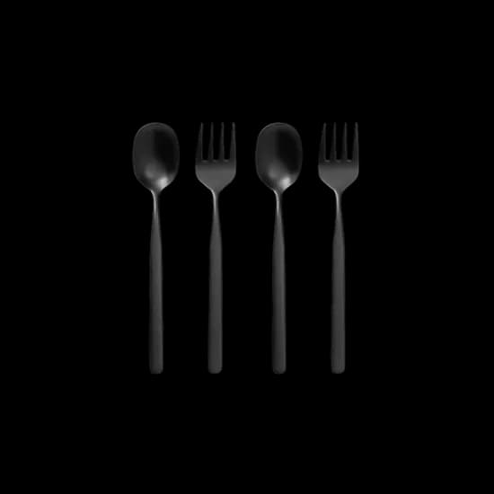 호랑 미니 커트러리 2인세트 블랙에디션 (스푼+포크)