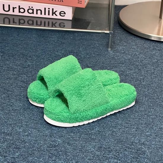 포근한 워셔블 층간소음 키높이 슬리퍼 거실 사무실 홈 사계절 실내화 타올 룸슈즈 Green