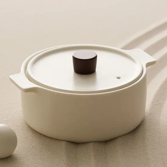 한국도자기 리한 루나스톤 IH 인덕션 무균열 뚝배기 18CM 화이트베이지
