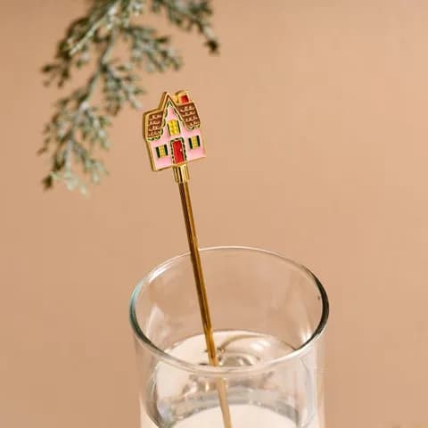 XMAS 메리티파티 스테인레스 머들러스틱 쿠키하우스 20cm