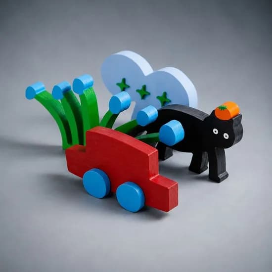 RED CAR 핸드메이드 우드 오브제