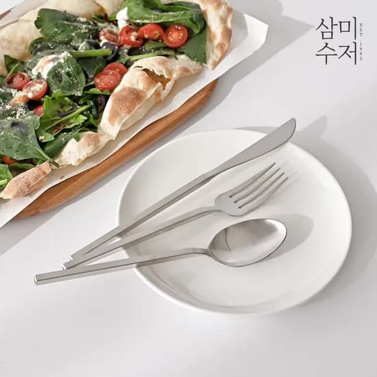 식세기o 프리미엄 컬렉션 모던 솔리드 올샤틴 양식기세트 3P