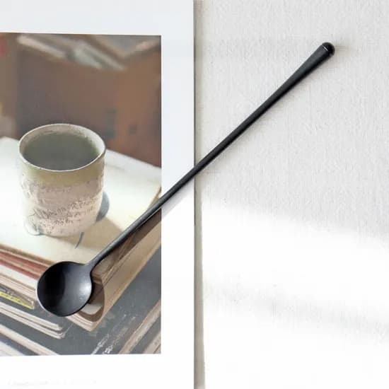 웨이브 커트러리 블랙 롱스푼 5,500원