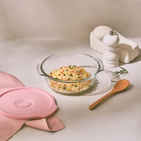 렌지쿡 볶음밥덮밥 실리콘캡 용기 캔디핑크