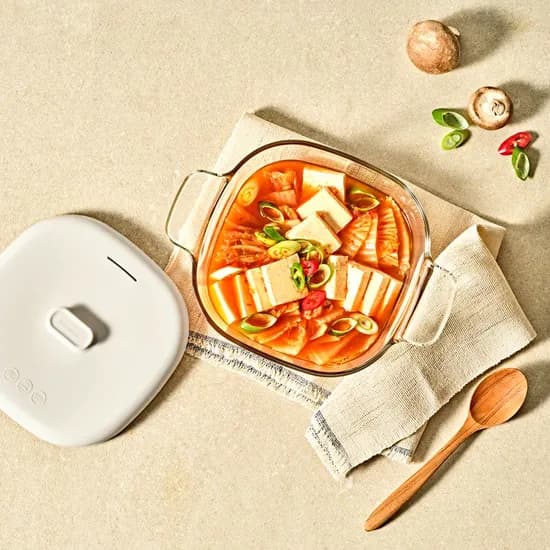 렌지쿡 실리콘캡 탕찌개용 유리용기 2조세트 코지밀크