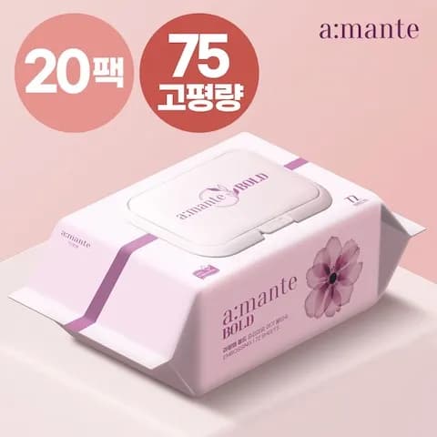 부드럽고 두꺼운 대용량 물티슈 볼드 75gsm 고평량 72매 20팩