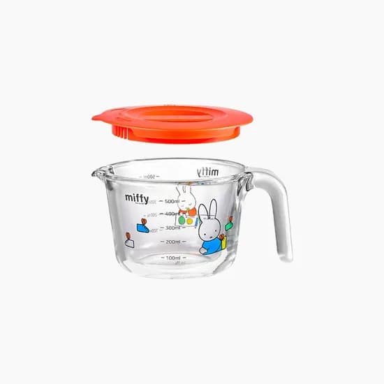 미피 내열유리 계량컵 500ml 뚜껑 포함