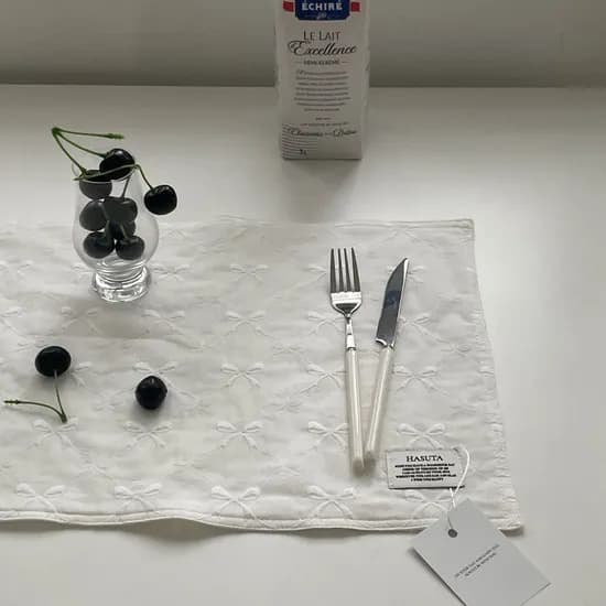 리본 자수 키친크로스