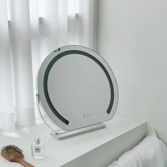 화장이 달라지는! 샤인 LED 라운드 화장대 탁상거울 450