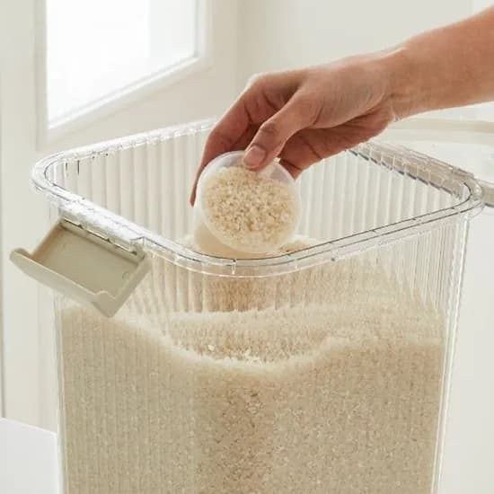 클리어 쌀통 10kg 쌀보관통 쌀항아리 잡곡통 진공 쌀독 밀폐 쌀통