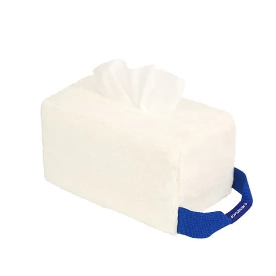 TISSUEBOX COVER WITH HANDLE WHITE