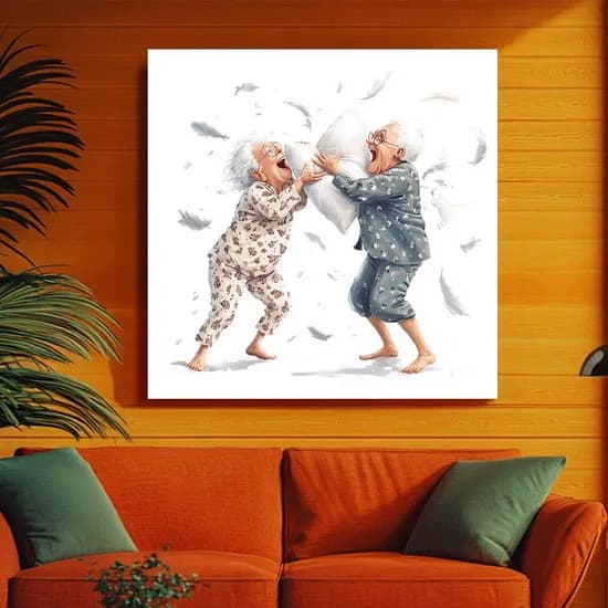 유쾌한동행 그림 캔버스액자 인생 연인 사랑 노부부 할머니 할아버지 인테리어 액자