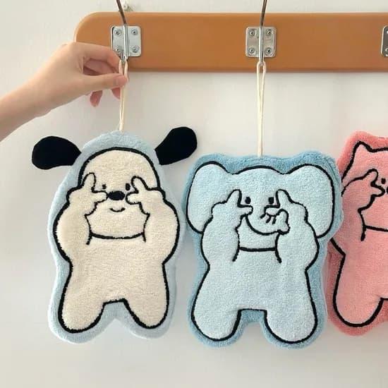 브이포즈 동물친구 주방 키친 고리형 핸드타올 4colors