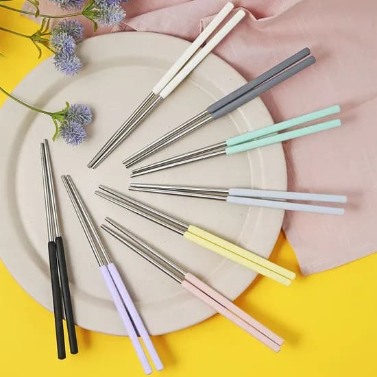 쿡코 실리콘 핸들 진공 스텐 젓가락