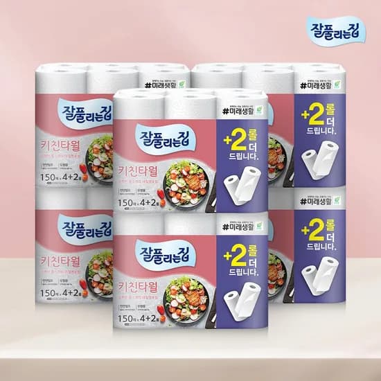 키친타월 150매 x 6롤 x 6팩 (총 36롤)