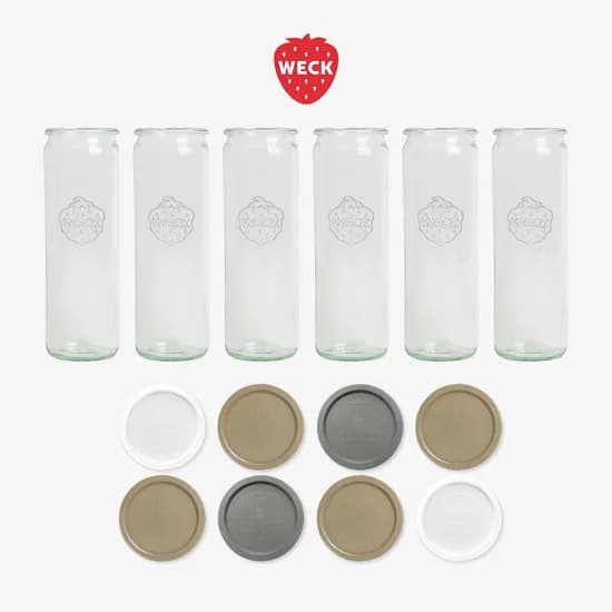 실린더 905 600ml 유리병 6개 PE뚜껑 8개 세트