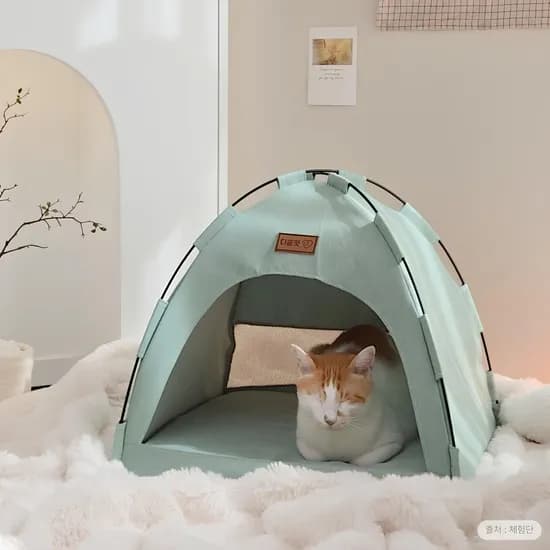 디클펫 PHO-PB01 텐트 하우스 강아지 고양이 집 사계절 숨숨집 방석 포함
