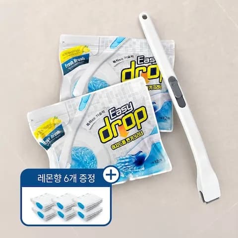 변기크리너 핸들1개 + 리필 2팩 (24개입) + 레몬향 6개입 14,800원