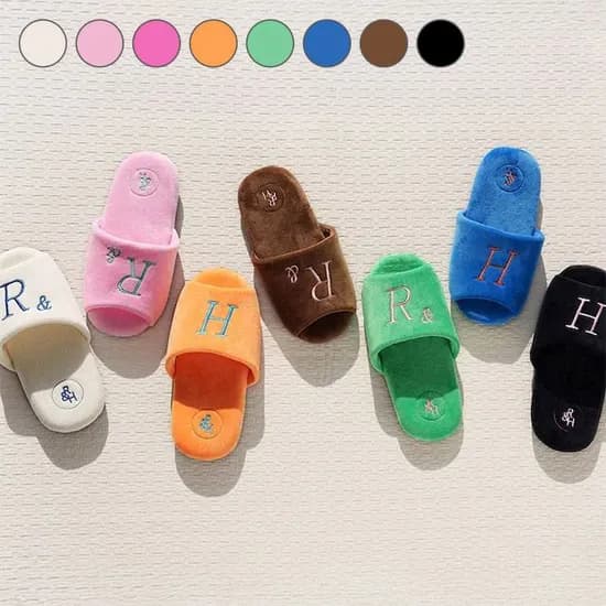 벨벳 오픈형 룸슈즈 층간소음 거실화 남성 여성 슬리퍼 2size 8colors