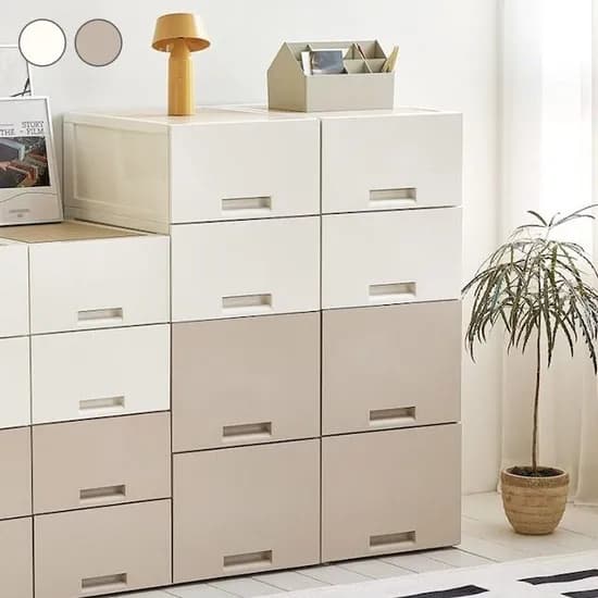 데일리 적층 1단 모듈형 서랍장 수납장 옷장정리함 리빙박스 2색