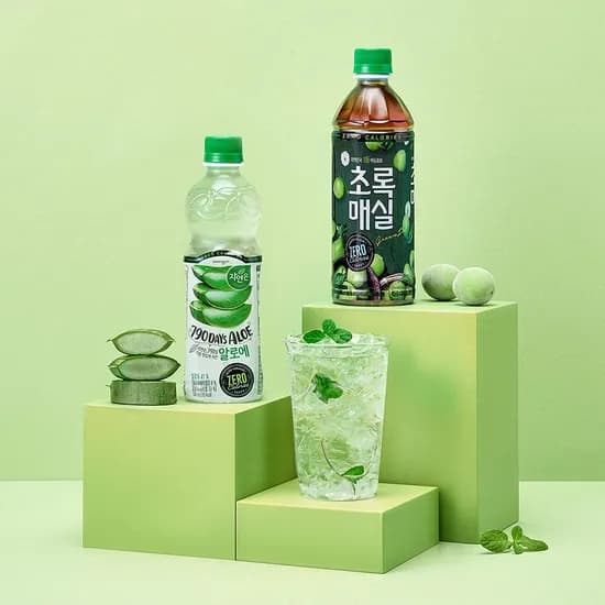 초록매실 제로 500ml*6개+자연은 알로에 제로 500ml*6개