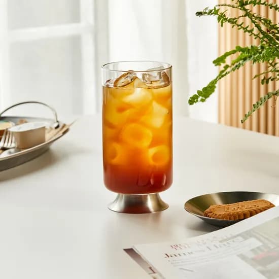 스텐 받침 내열 유리잔 500ml
