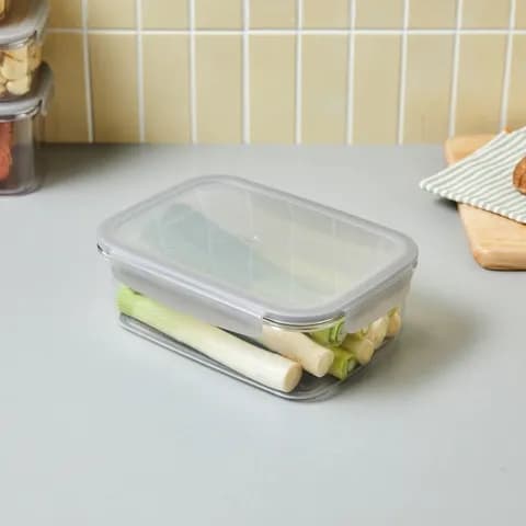 전자레인지 가능한 투명한 밀폐용기 1700ml 그레이
