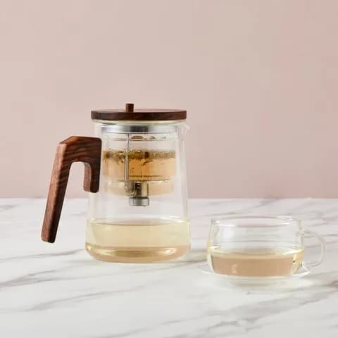 내열 유리 버튼드롭 티포트 표일배 650ml