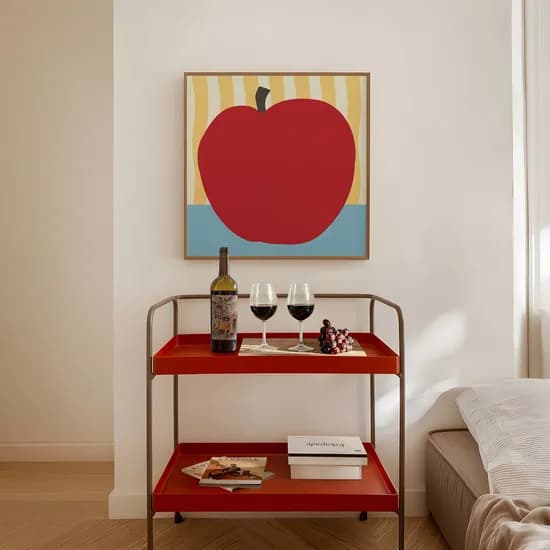 사과그림액자 풍수지리액자 모던 정사각 사과포스터 Apple Bliss Stripe
