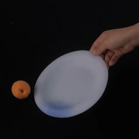 fog Glass Round Plate foggy blue 포그 글라스 원형 플레이트