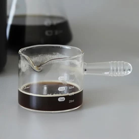 1+1 바리스타 에스프레소 글라스 샷잔 100ml 일자형핸들 / 3oz 내열유리 시럽잔