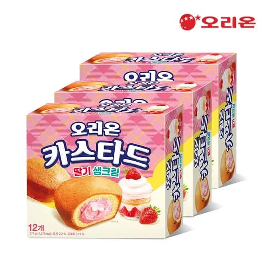 카스타드 딸기생크림 12p 276g 3개