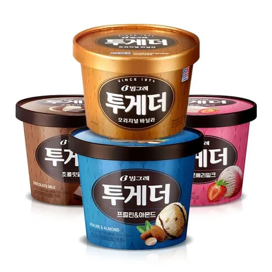 투게더 혼합 4개 (바닐라1+프럴린1+스트로베리1+초콜릿1)