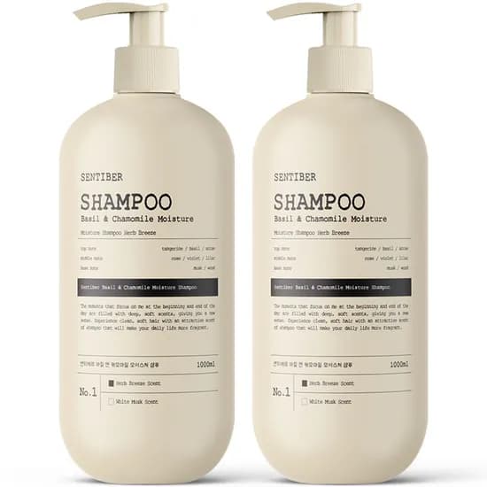 바질 앤 캐모마일 대용량 샴푸 1000ml 약산성 두피 2개