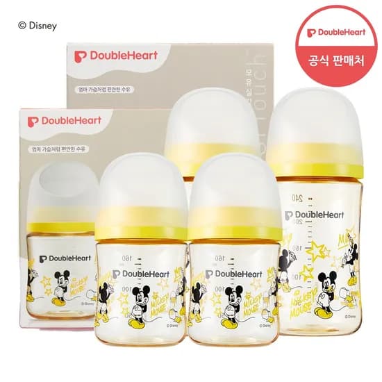 3세대 디즈니젖병 160+240ml 미키 클래식 트윈팩 (젖병4개/노꼭지)