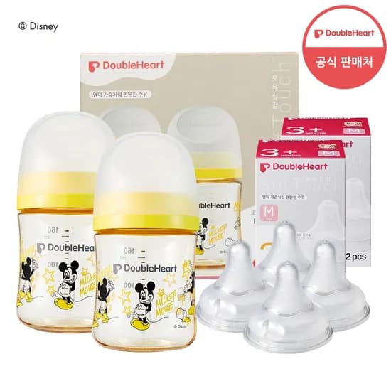 3세대 디즈니젖병 160ml 미키 클래식 트윈팩(젖병2개)+젖꼭지4개