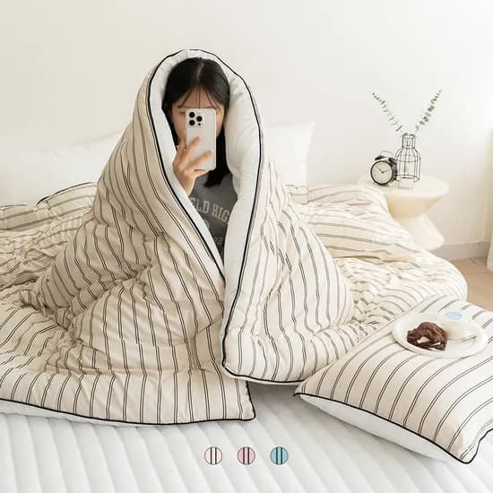 뉴트럴 스트라이프 먼지없는 항균 양면 차렵이불 SS/Q 38,900원