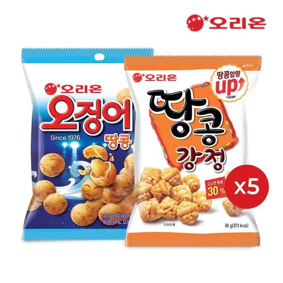 땅콩강정 80g 5개 외 오징어땅콩 98g 5개