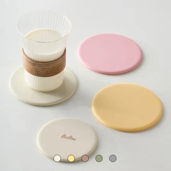 도톰한 5T 실리콘 컵받침 티코스터 11cm