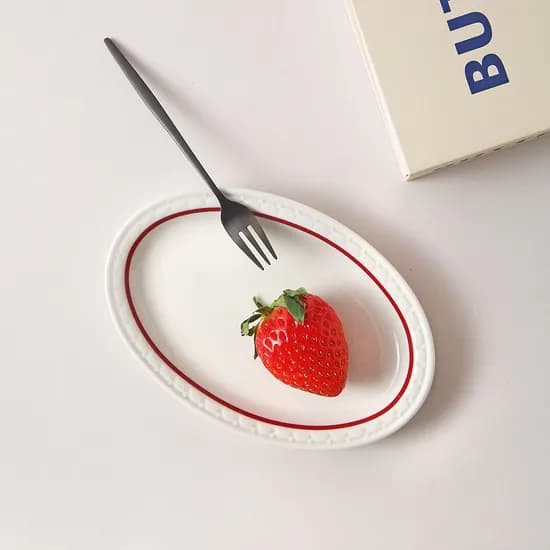 쉐난고 카디날 도자기 디저트접시 오발플레이트 타원접시 16cm