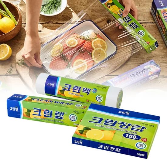 실속 3종 세트 랩 위생 비닐랩 비닐 봉투 일회용 비닐장갑