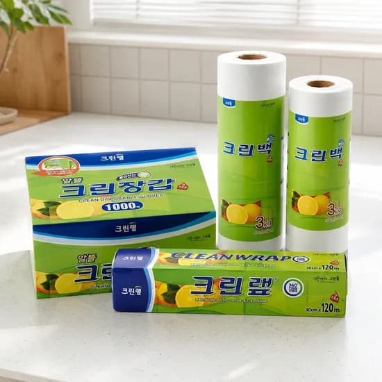 대용량 크린롤백 3kg 외 위생장갑 1000매 크린랩