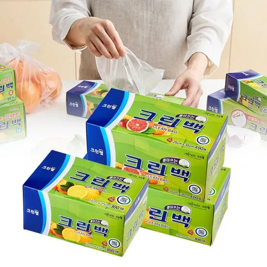 크린백 3종 세트 미니 중 대 총 1000매 비닐 봉투 일회용 봉지 위생 비닐팩