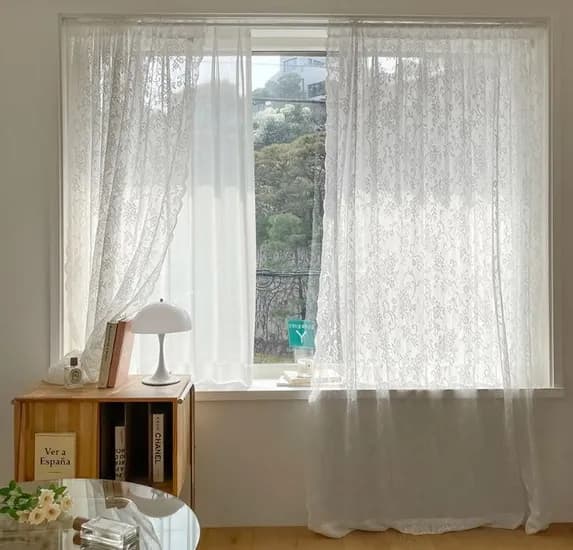 로코코 감성 레이스커튼 2장 2size 사계절 가리개커튼 망사커튼