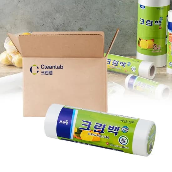 비닐 봉투 일회용 롤백 17cm x 25cm 미니 200매 30개 비닐팩