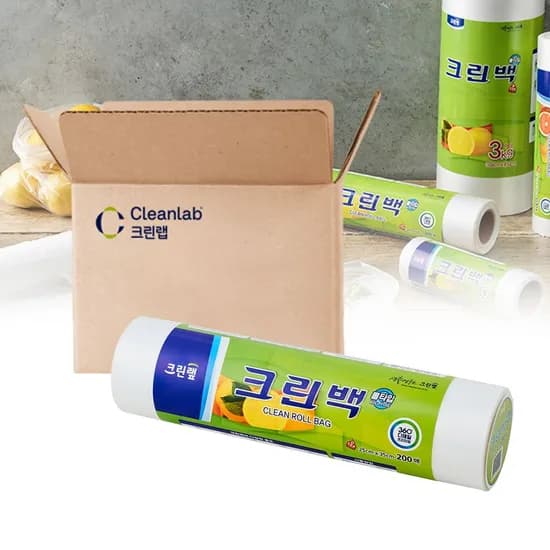 비닐 봉투 일회용 롤백 25cm x 35cm 중 200매 30개 비닐팩