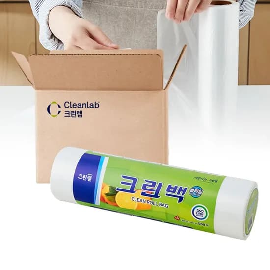 비닐 봉투 일회용 롤백 30cm x 40cm 대 500매 12개 비닐팩