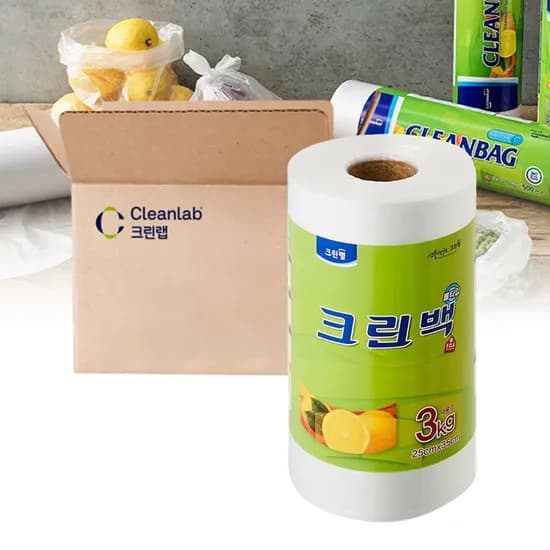 비닐 봉투 일회용 롤백 25cm x 35cm 중 3kg 6개 비닐팩